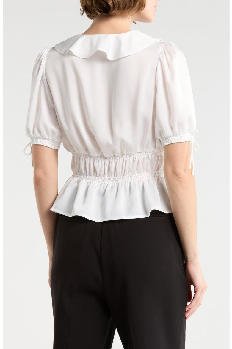 Ruffle Tie Front Top, Alternate, color, IVORY