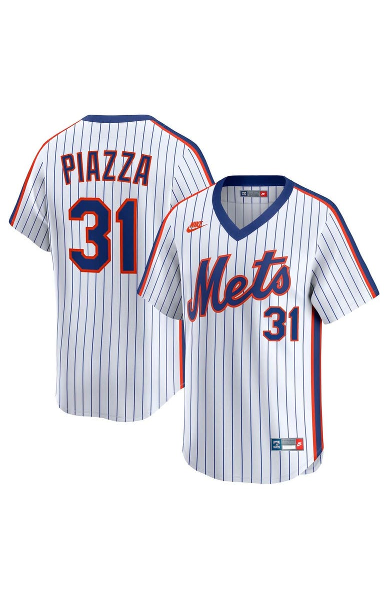 Nike Men's Nike Mike Piazza White New York Mets Throwback Cooperstown Collection Limited Jersey, Main, color, White