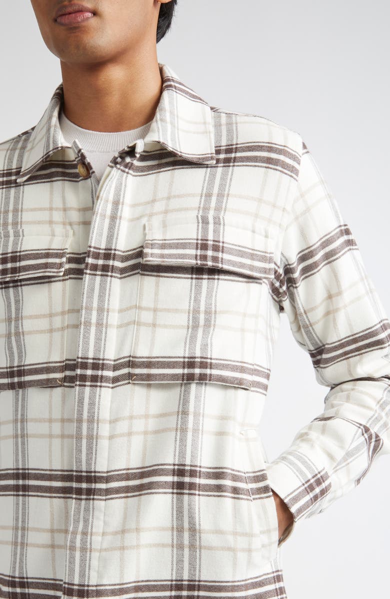 Eleventy Plaid Overshirt, Alternate, color, 25-02 Cocoa And Sand