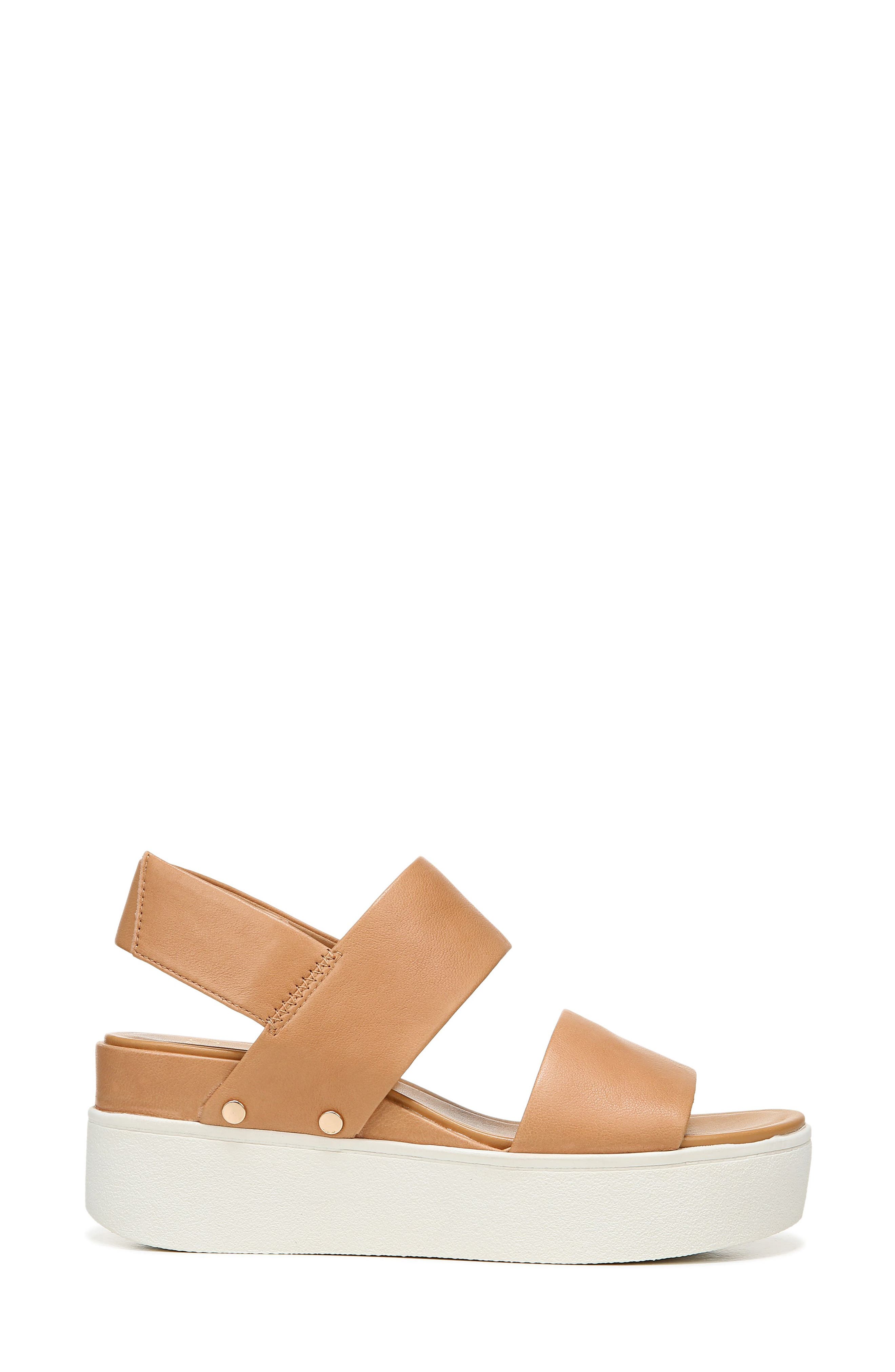 Bermuda Platform Sandal, Alternate, color, CASHEW LEATHER