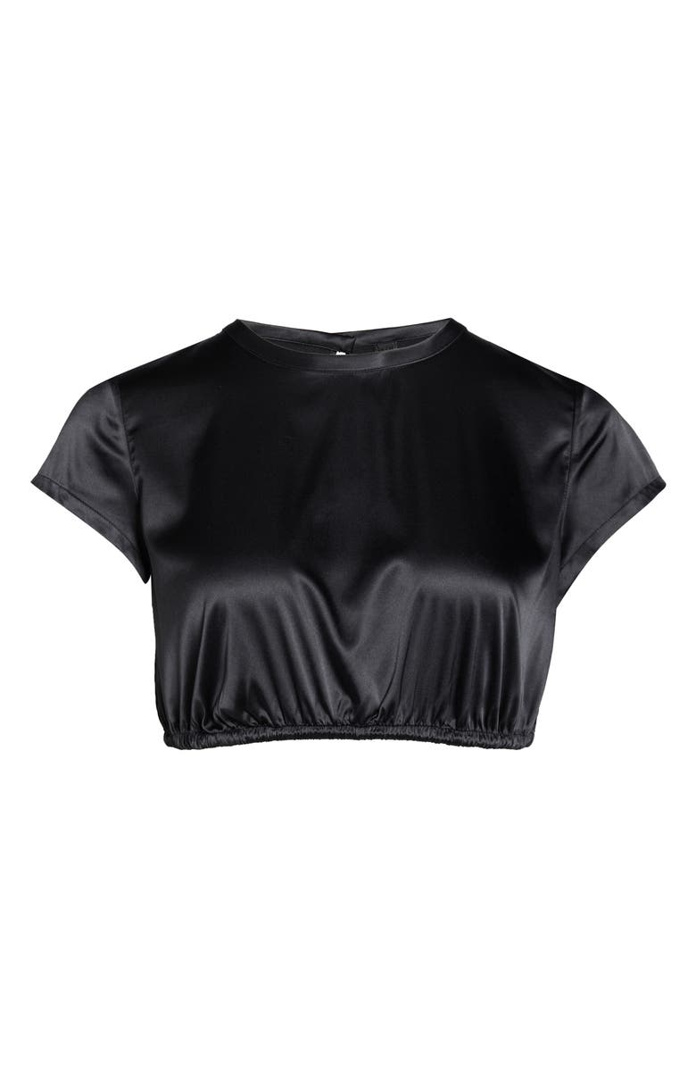 SKIMS Woven Shine Crop Top, Alternate, color,