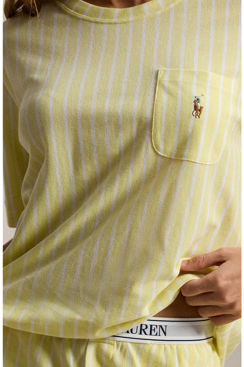 Logo Pocket Cotton & Modal Short Pajamas, Alternate, color, LEMON VERBINA