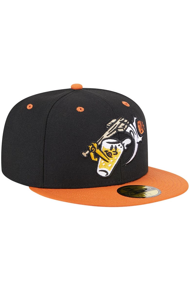 New Era Men's New Era Black West Michigan Whitecaps Theme Nights Beer City Bung Hammers  59FIFTY Fitted Hat, Alternate, color, 