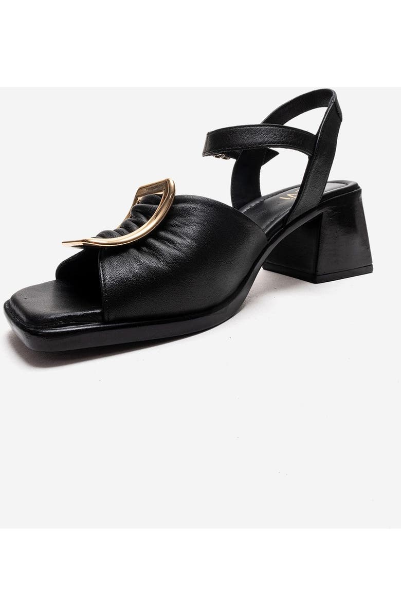 Forever & Always Shoes Asha Leather Block Heel Sandal, Alternate, color, Black