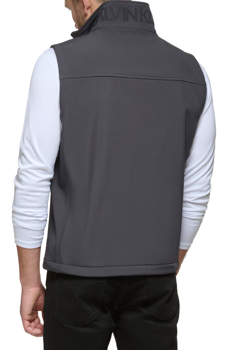 Calvin Klein Softshell Fleece Vest, Alternate, color, Iron