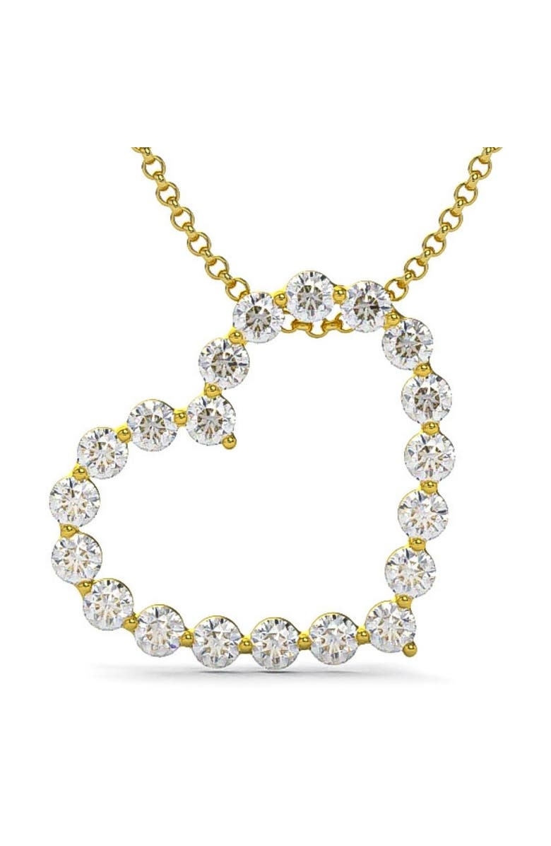 Bliss Diamond 1 Ct Diamond Heart Pendant Necklace in White, Yellow, or Gold Lab Grown, Main, color, 14K Yellow Gold