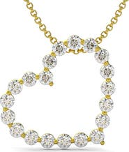 Bliss Diamond 1 Ct Diamond Heart Pendant Necklace in White, Yellow, or Gold Lab Grown