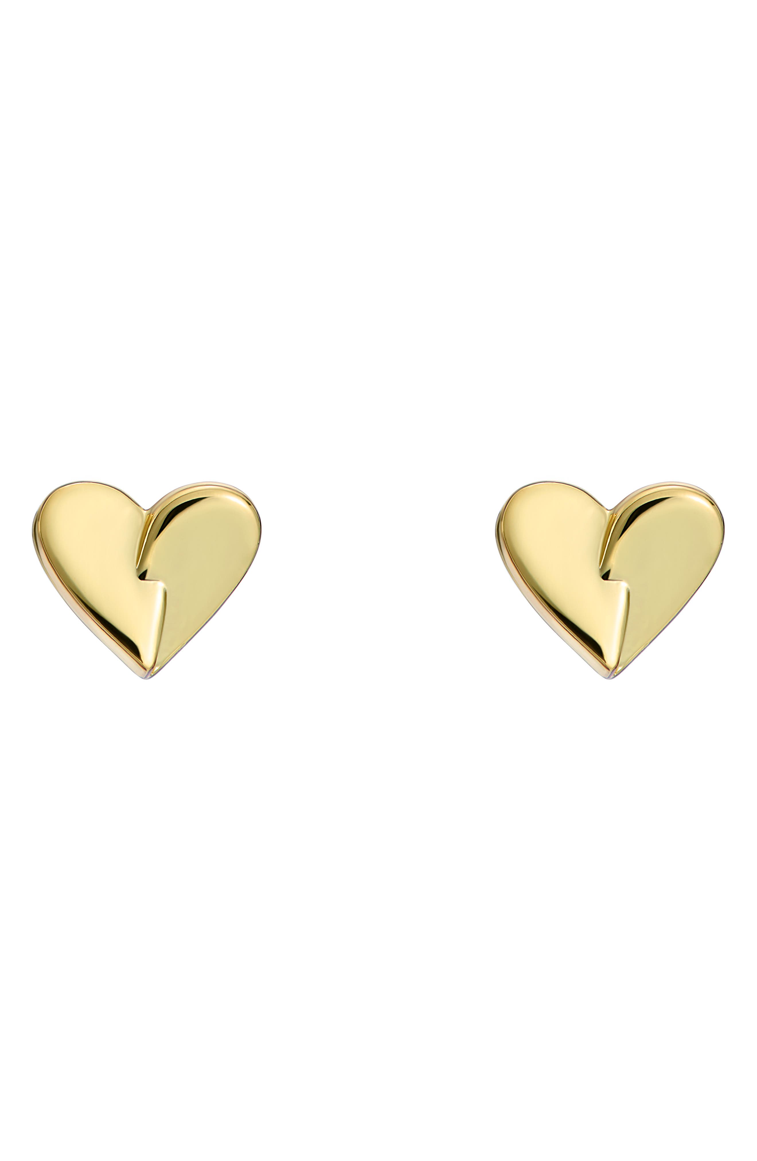 Ted Baker Alyssa Abstract Heart Stud Earrings In Gold