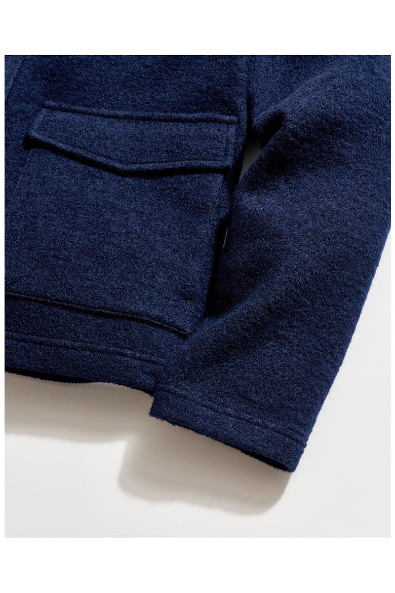 Garrett Stand Collar Wool & Cotton Jacket, Alternate, color, NAVY