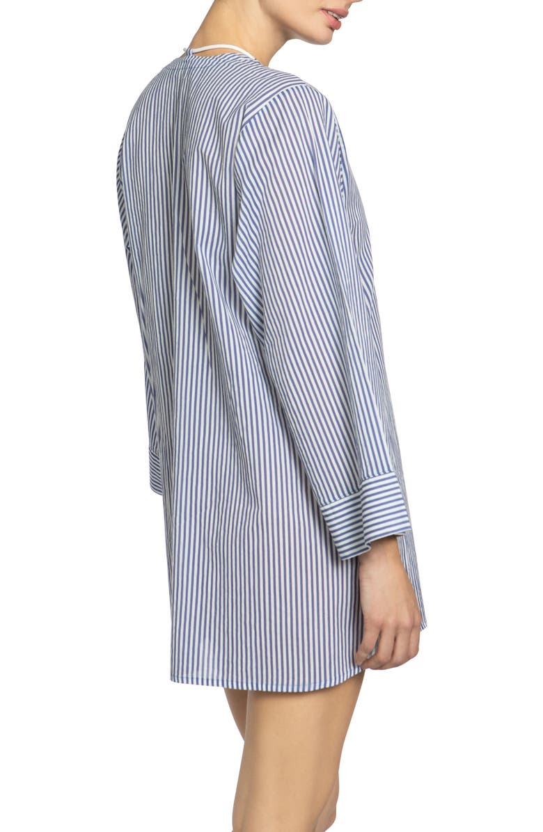 Robin Piccone Harper Lace Up Cotton Cover-Up Tunic, Alternate, color, 