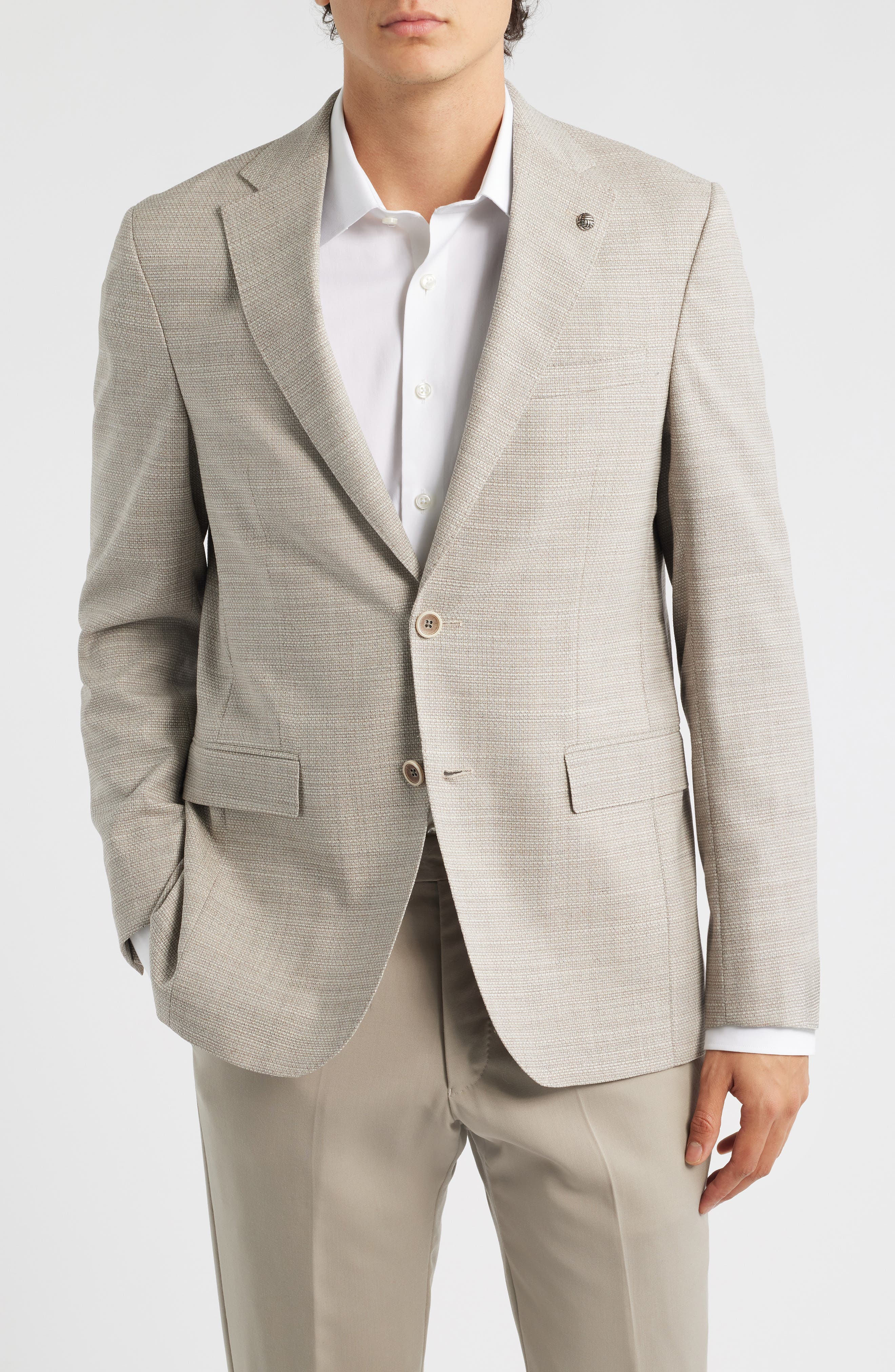 Midland Sand Textured Wool & Silk Sport Coat