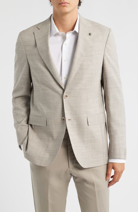 Midland Sand Textured Wool & Silk Sport Coat (Regular, Short & Long)