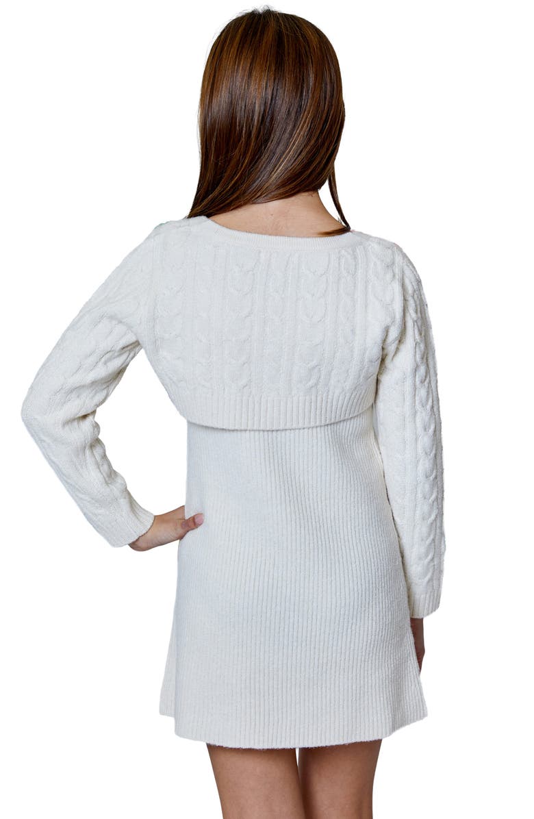 Design History Kids' Twofer Sweater Dress, Alternate, color, Tan Suede