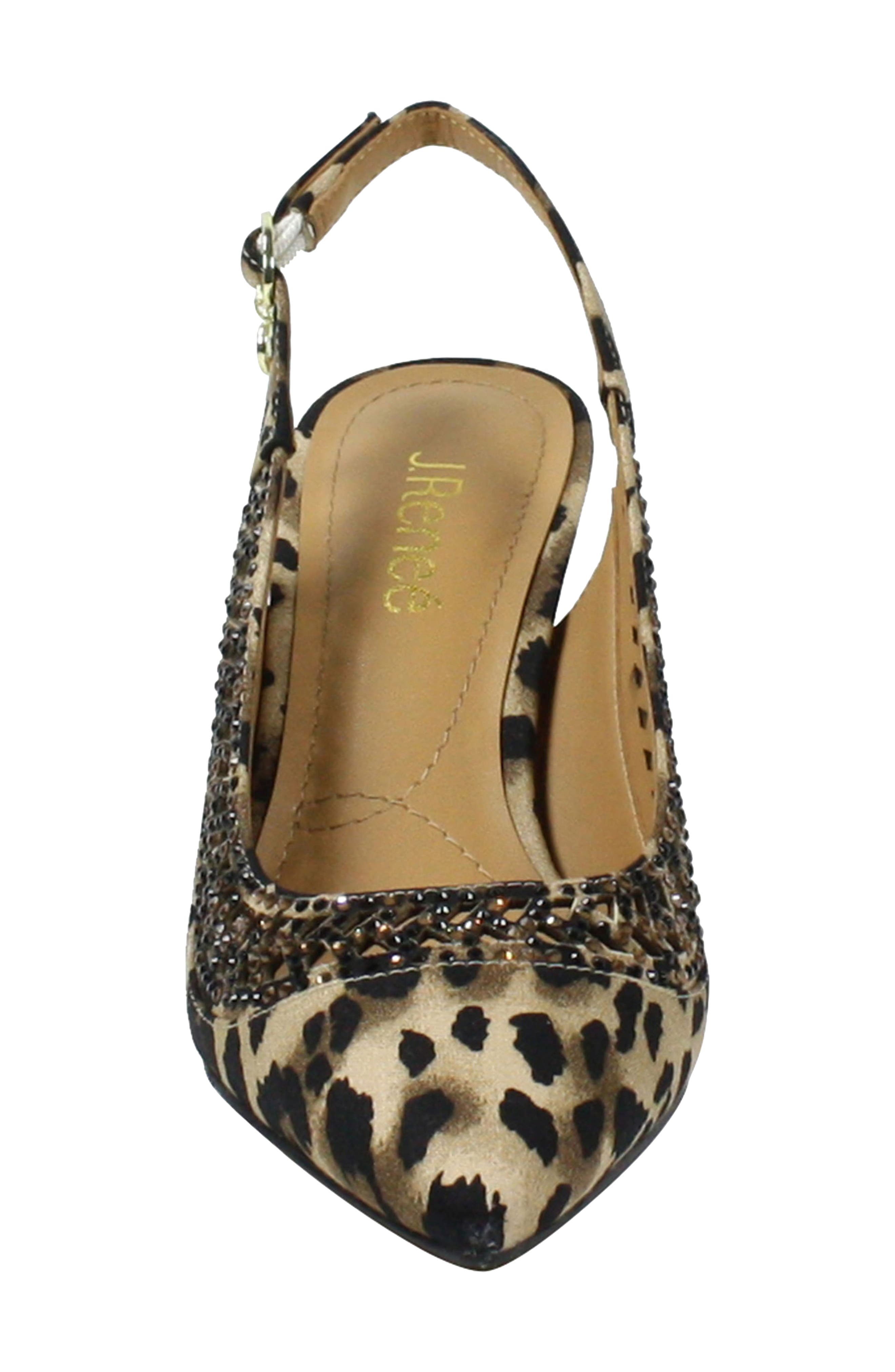 Naiara Crystal Embellished Slingback Pointed Toe Pump, Alternate, color, BROWN/ BLACK ANIMAL PRINT