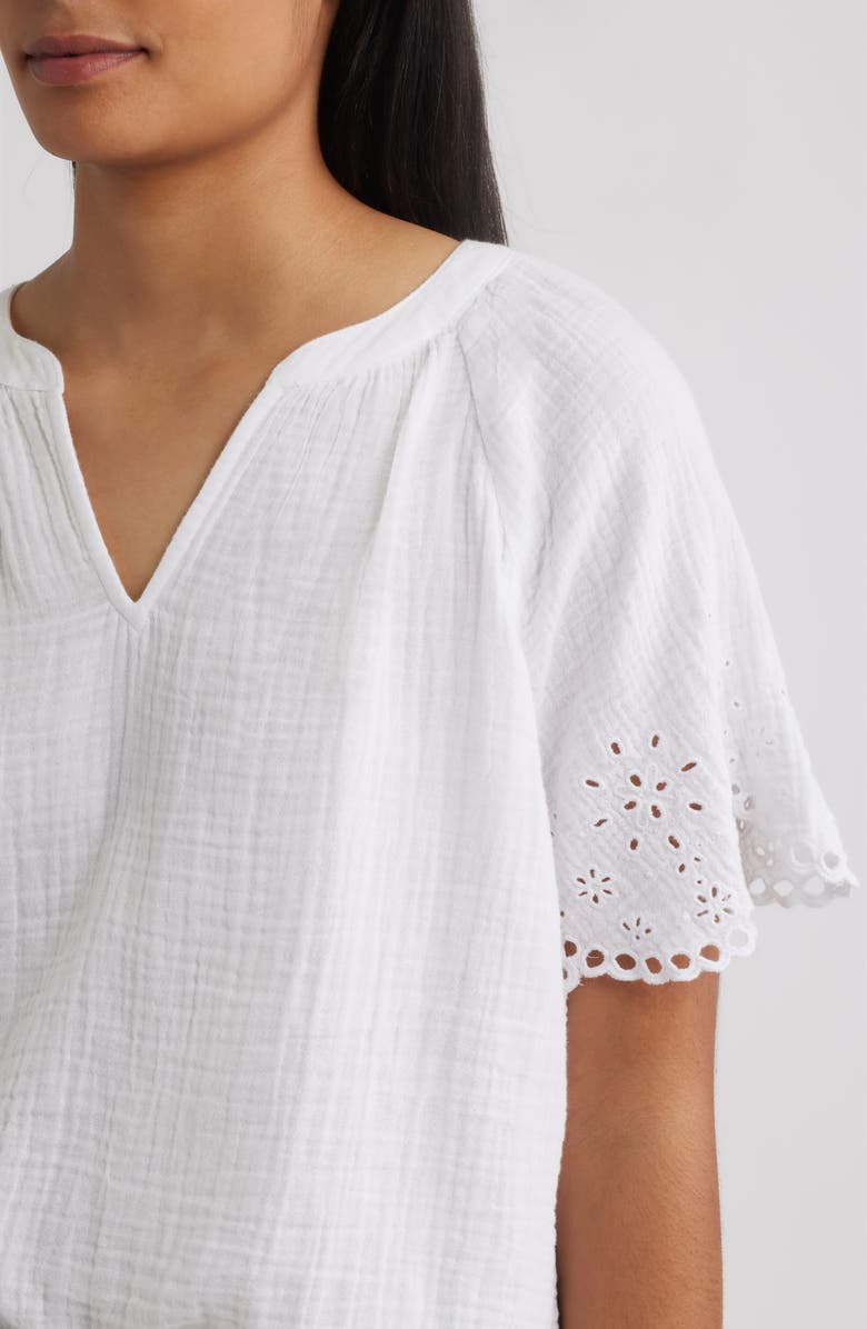 beachlunchlounge Dessa Eyelet Detail Cotton Top, Alternate, color, 