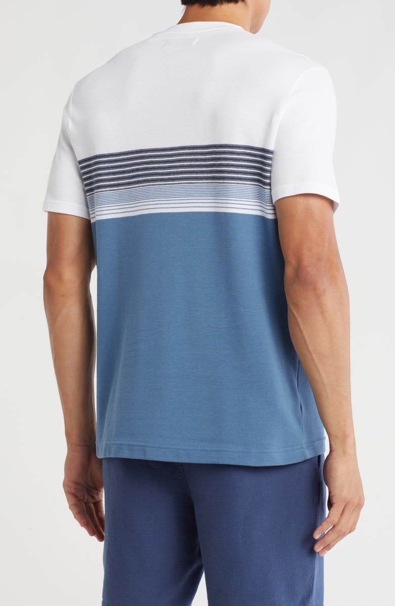 Original Penguin Chest Stripe Cotton Piqué T-Shirt, Alternate, color, Sargasso Sea