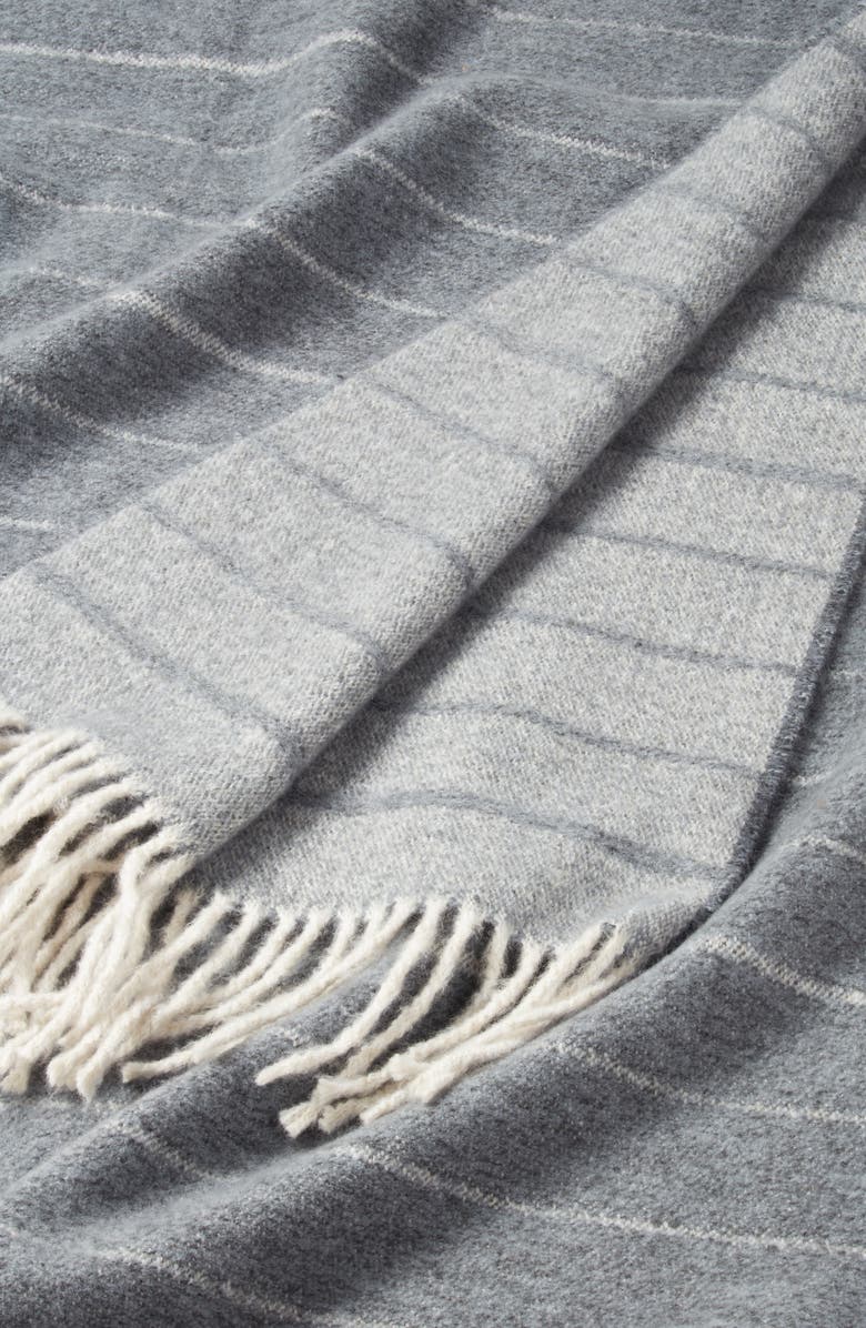Nordstrom Woven Fringe Throw Blanket, Alternate, color, Grey Onyx