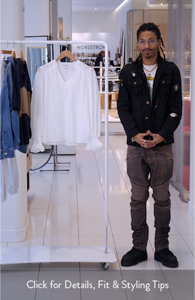 Half Placket Smocked Accent Top, sales video thumbnail