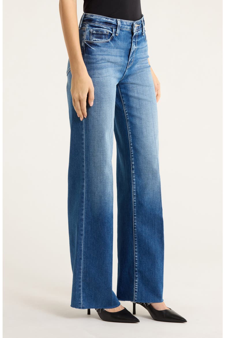 Scottie Raw Hem High Waist Wide Leg Jeans, Alternate, color, HAMPTON