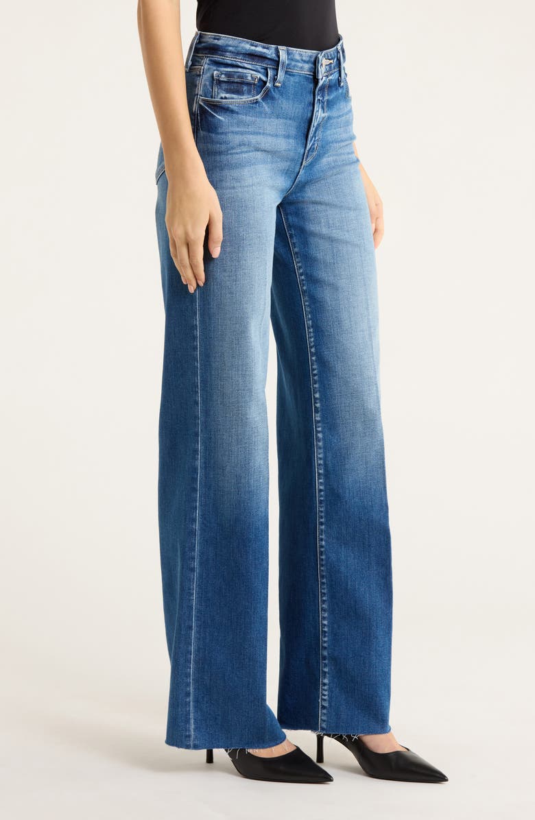 L'AGENCE Scottie Raw Hem High Waist Wide Leg Jeans, Alternate, color, Hampton