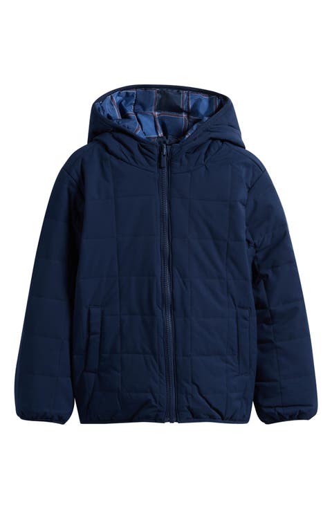 Kids' Reversible Quilted Hooded Jacket