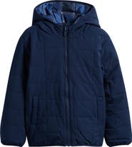 MILES THE LABEL Kids' Reversible Quilted Hooded Jacket
