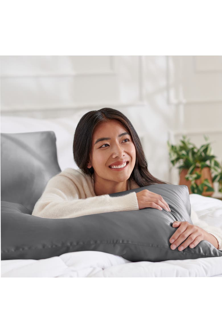 19 Momme 100% Mulberry Silk Pillowcase - Envelope Closure, Alternate, color, Grey