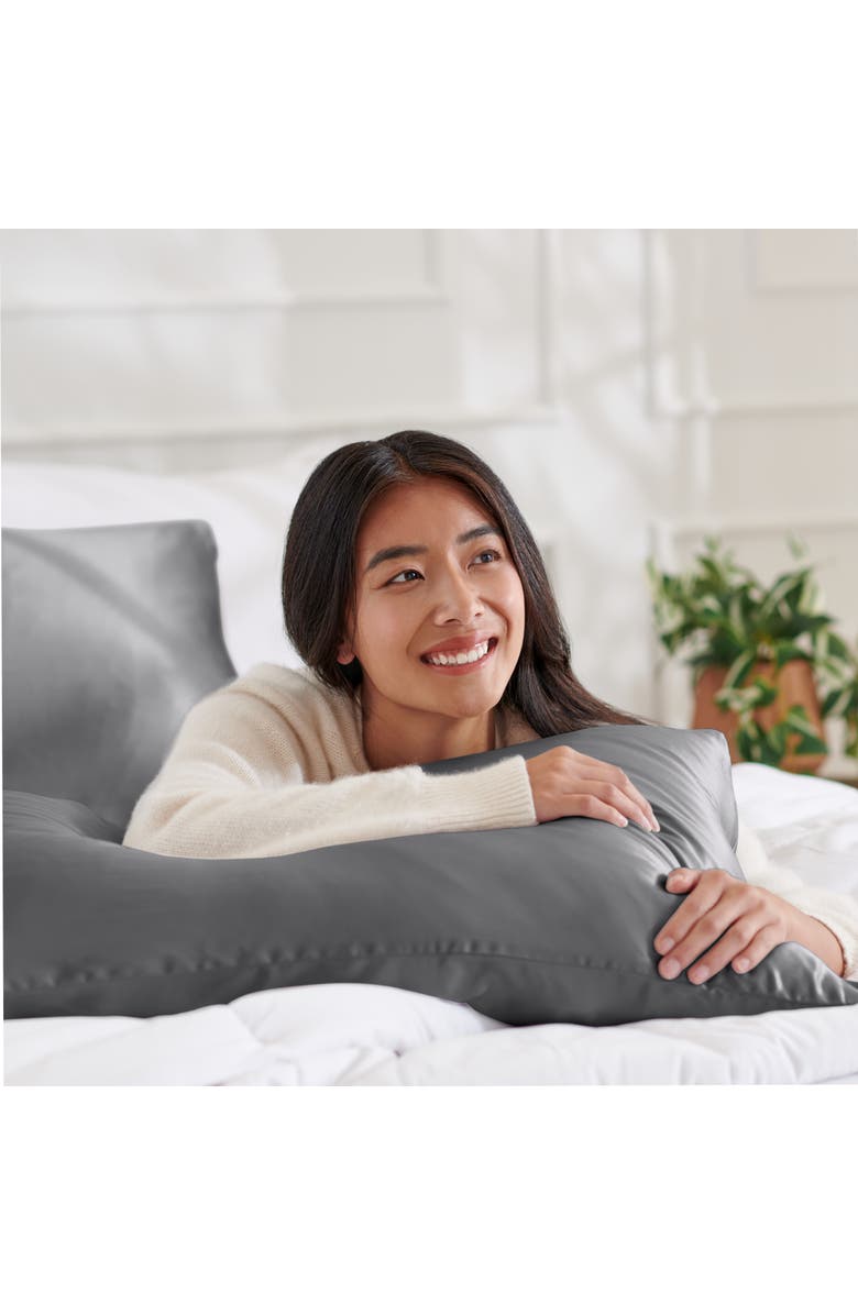 Bare Home 19 Momme 100% Mulberry Silk Pillowcase, Set of 2, Alternate, color, Grey