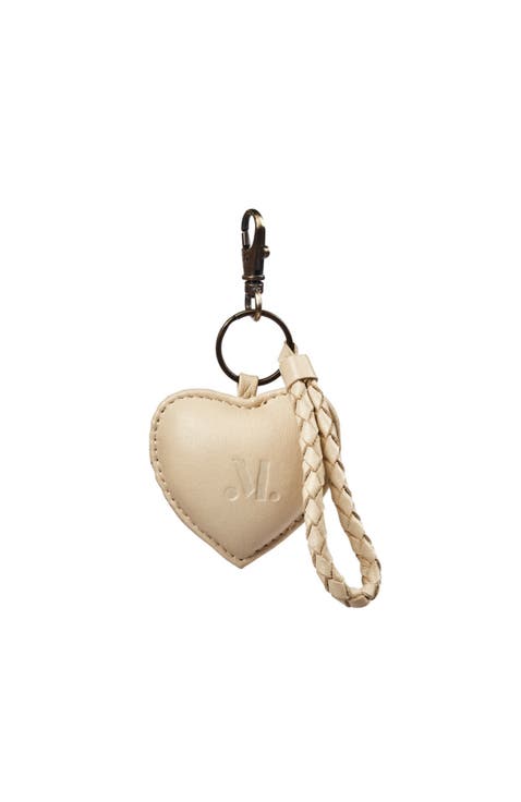 Leather Puffy Heart Keychain
