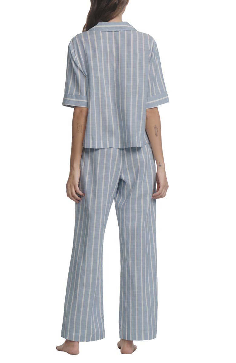 Eberjey Nautico Stripe Pajamas, Alternate, color, Classic Stripe Slate Blu/ Ivor