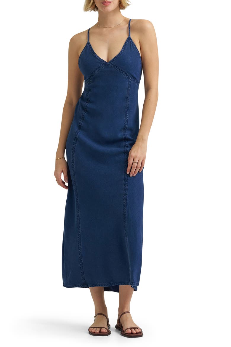 denim blue business dress maxi Lonnie Denim Maxi Dress (1XL)