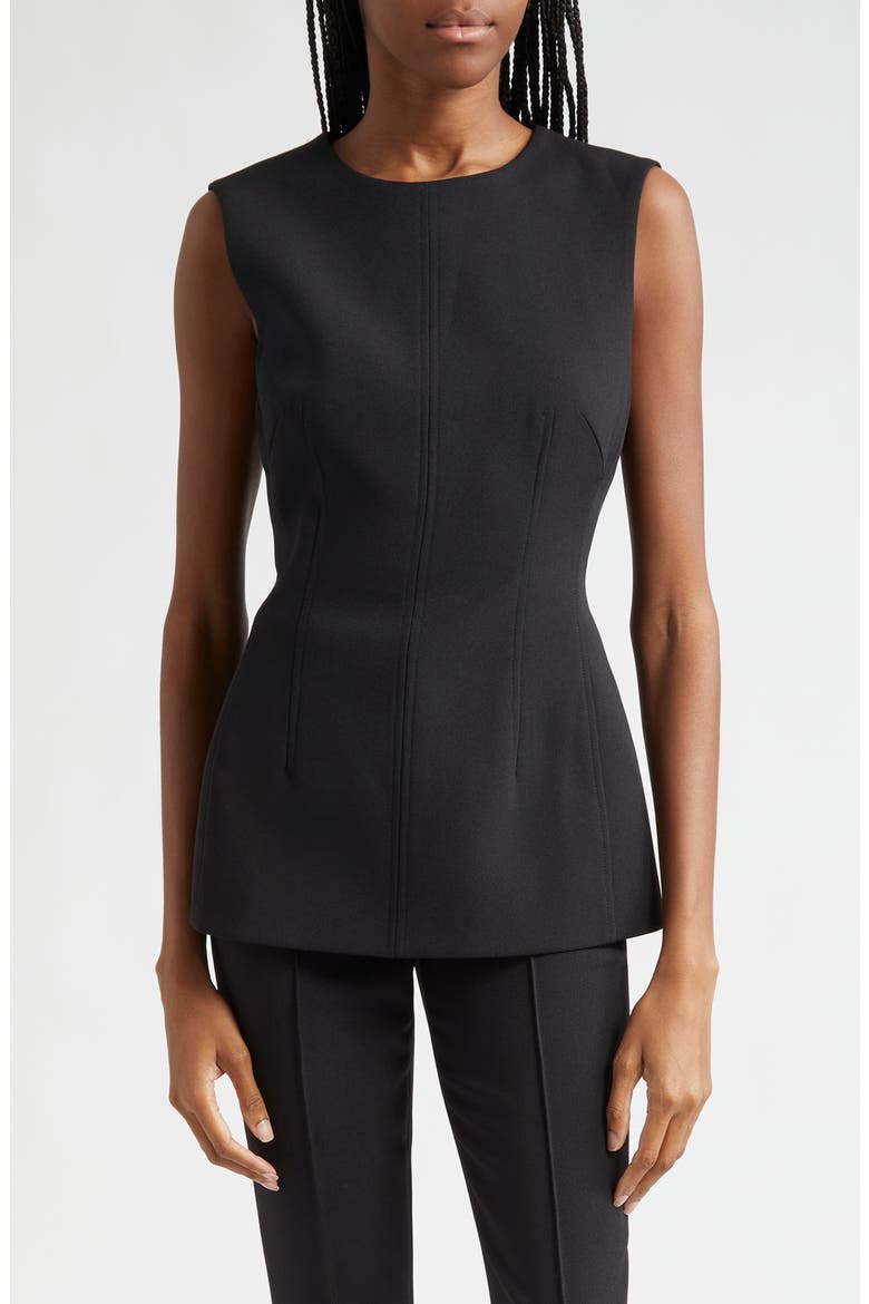 Faith Sleeveless Fitted Tunic Top, Main, color, BLACK