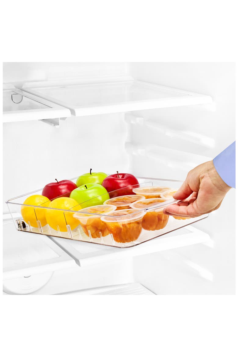 Large 2-Pack Fridge Storage Bins on Wheels, Alternate, color, CLEAR