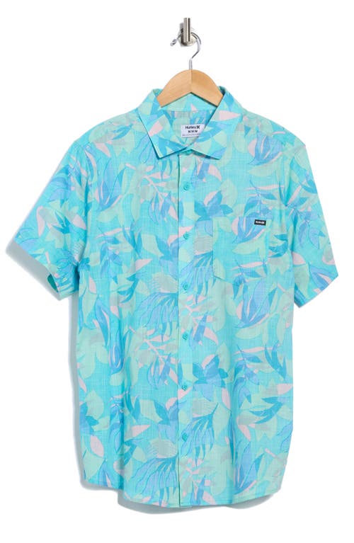 Hurley Aticama Short Sleeve Cotton Button-up Shirt In Blue
