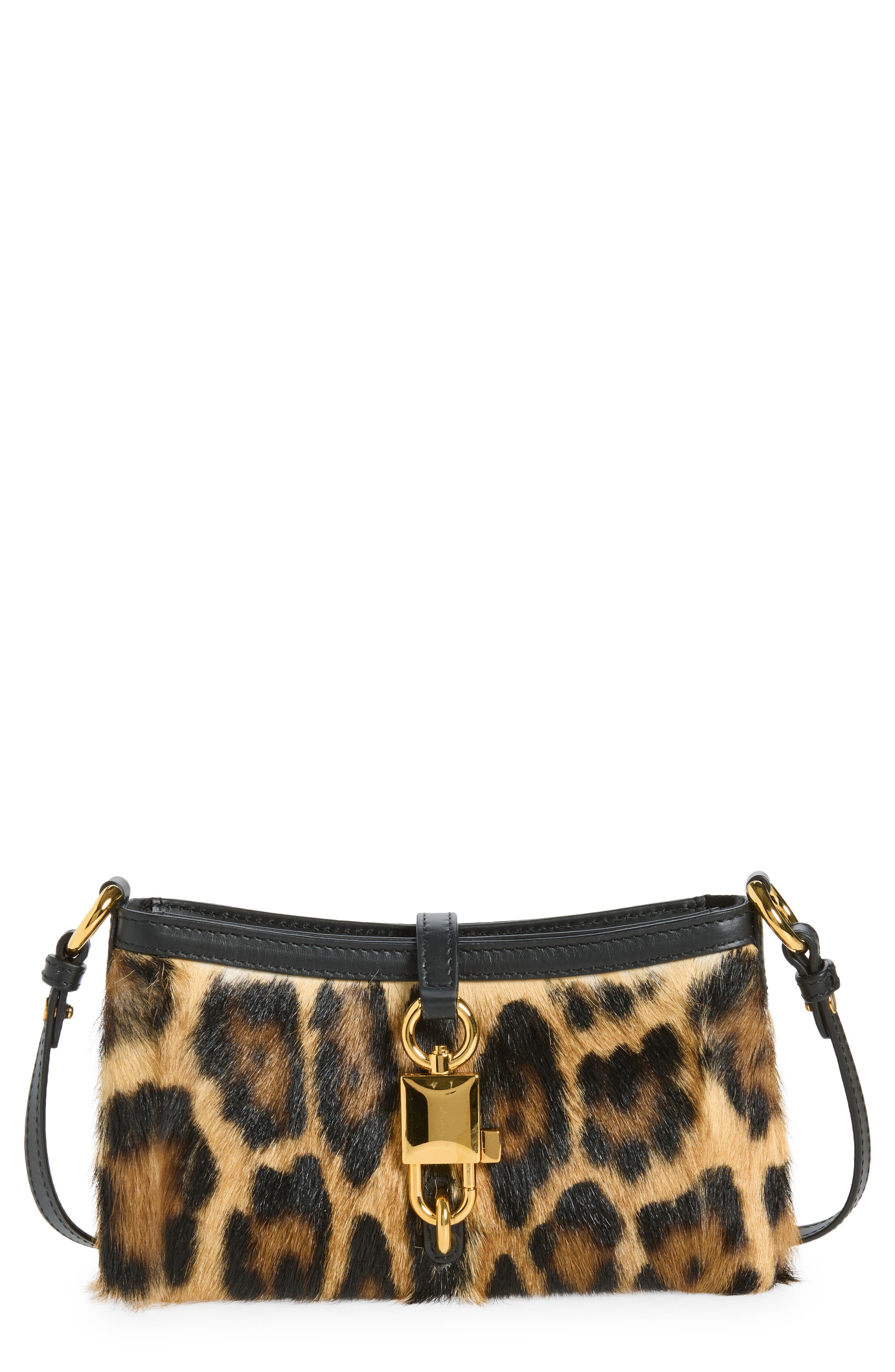 125 Anniversary Leopard Print Goat Hair Shoulder Bag, Main, color, LEO NEW