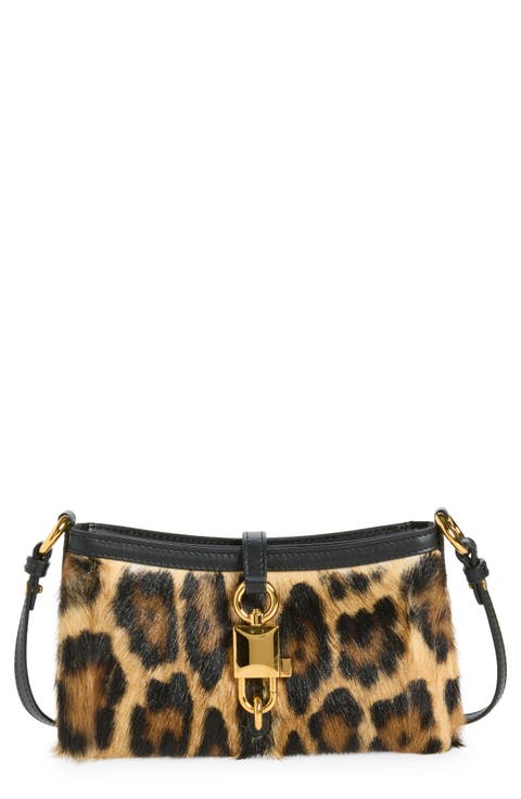 125 Anniversary Leopard Print Goat Hair Shoulder Bag