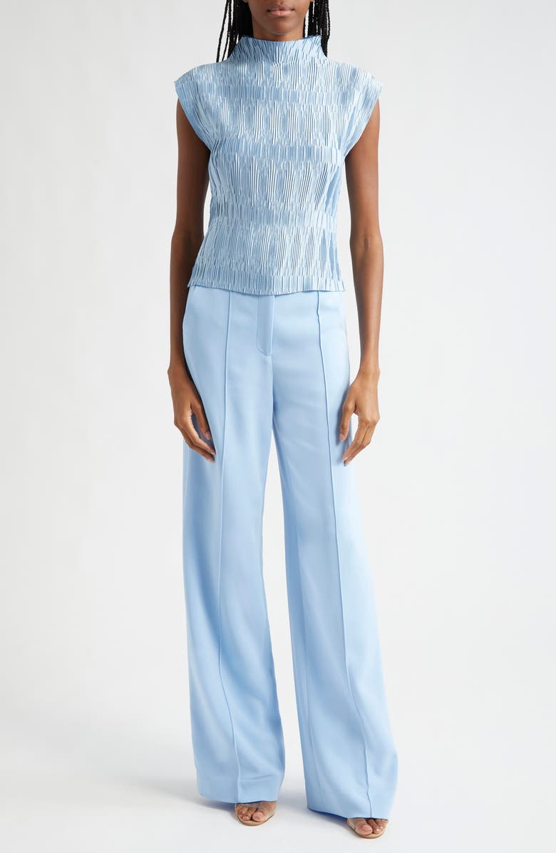 Veronica Beard Foxe Textured Top, Alternate, color, Blue Sky