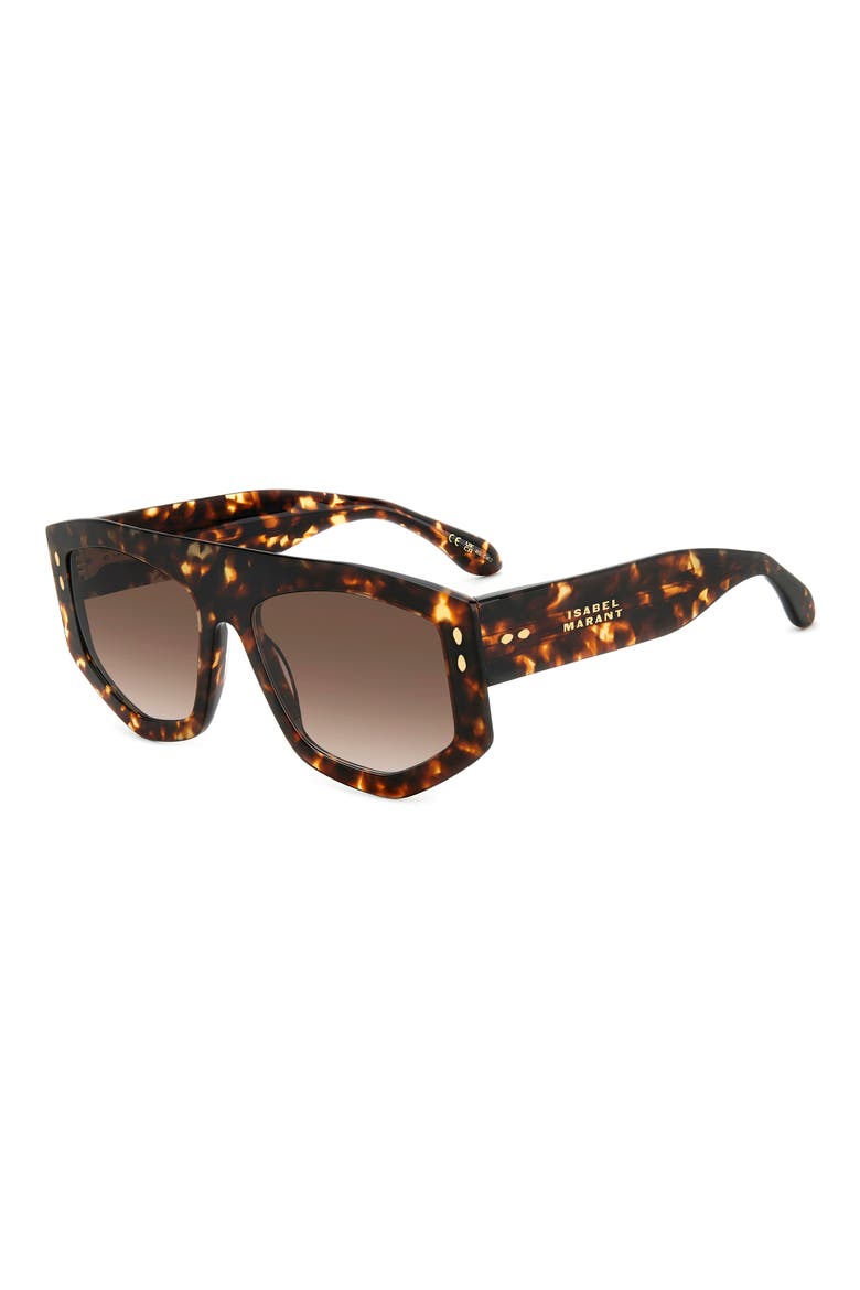 56mm Rectangular Sunglasses, Alternate, color, HAVANA