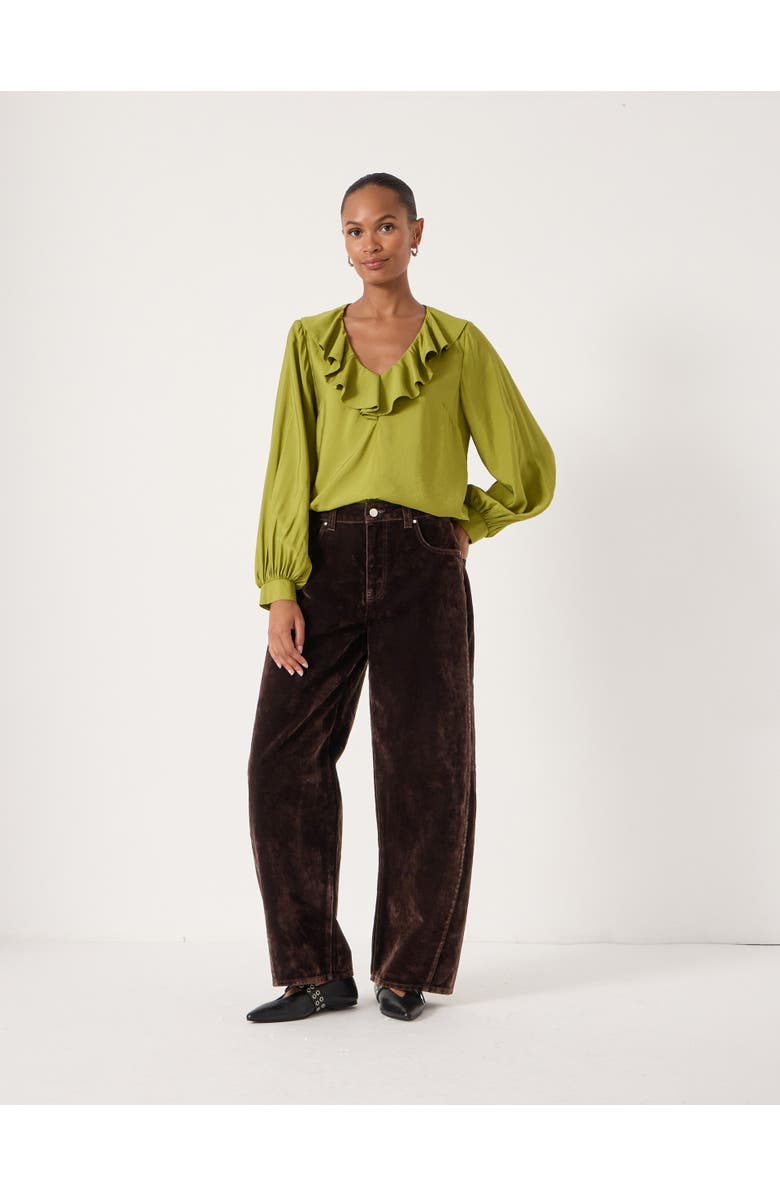 Hush Air Flow Ruffle Blouse, Alternate, color, Olive Green