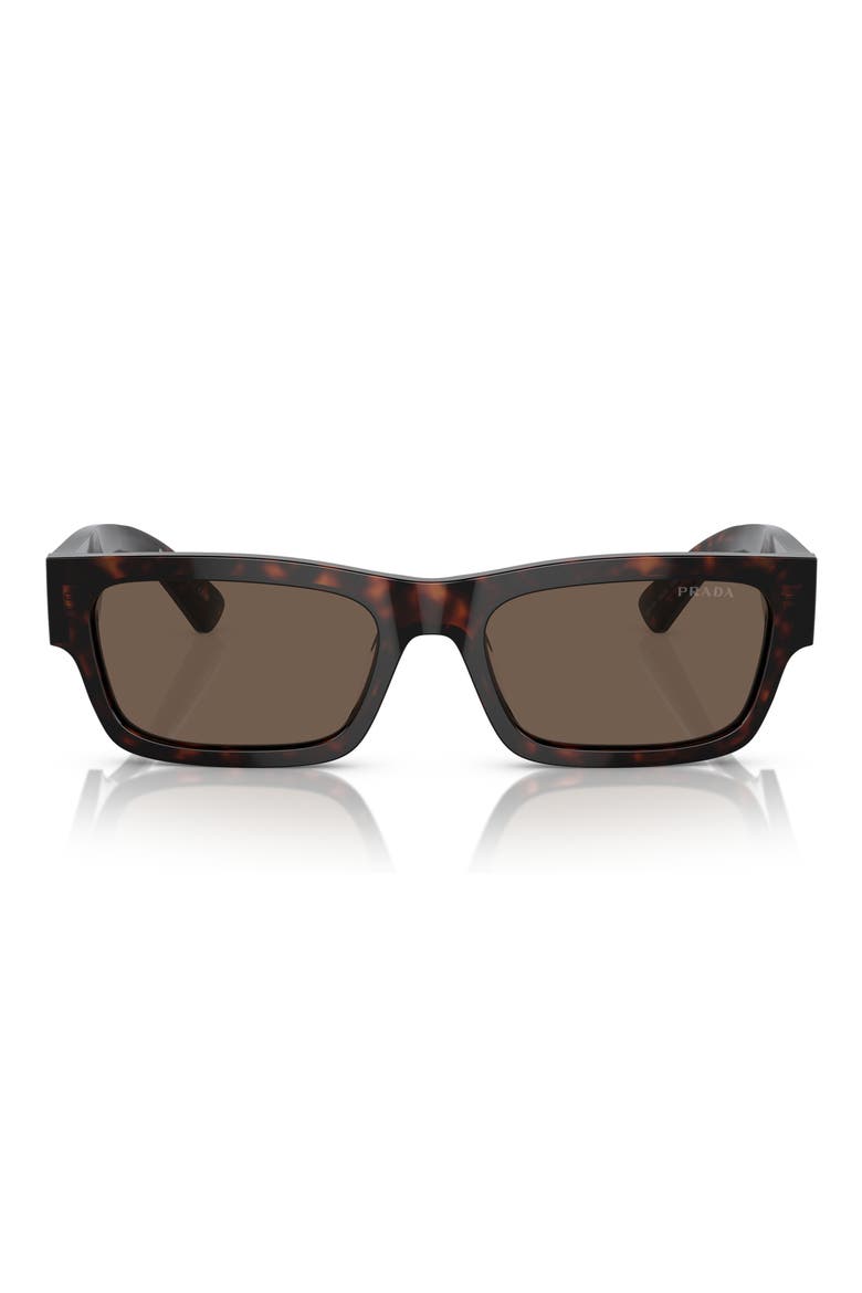 56mm Rectangular Polarized Sunglasses, Main, color, HAVANA