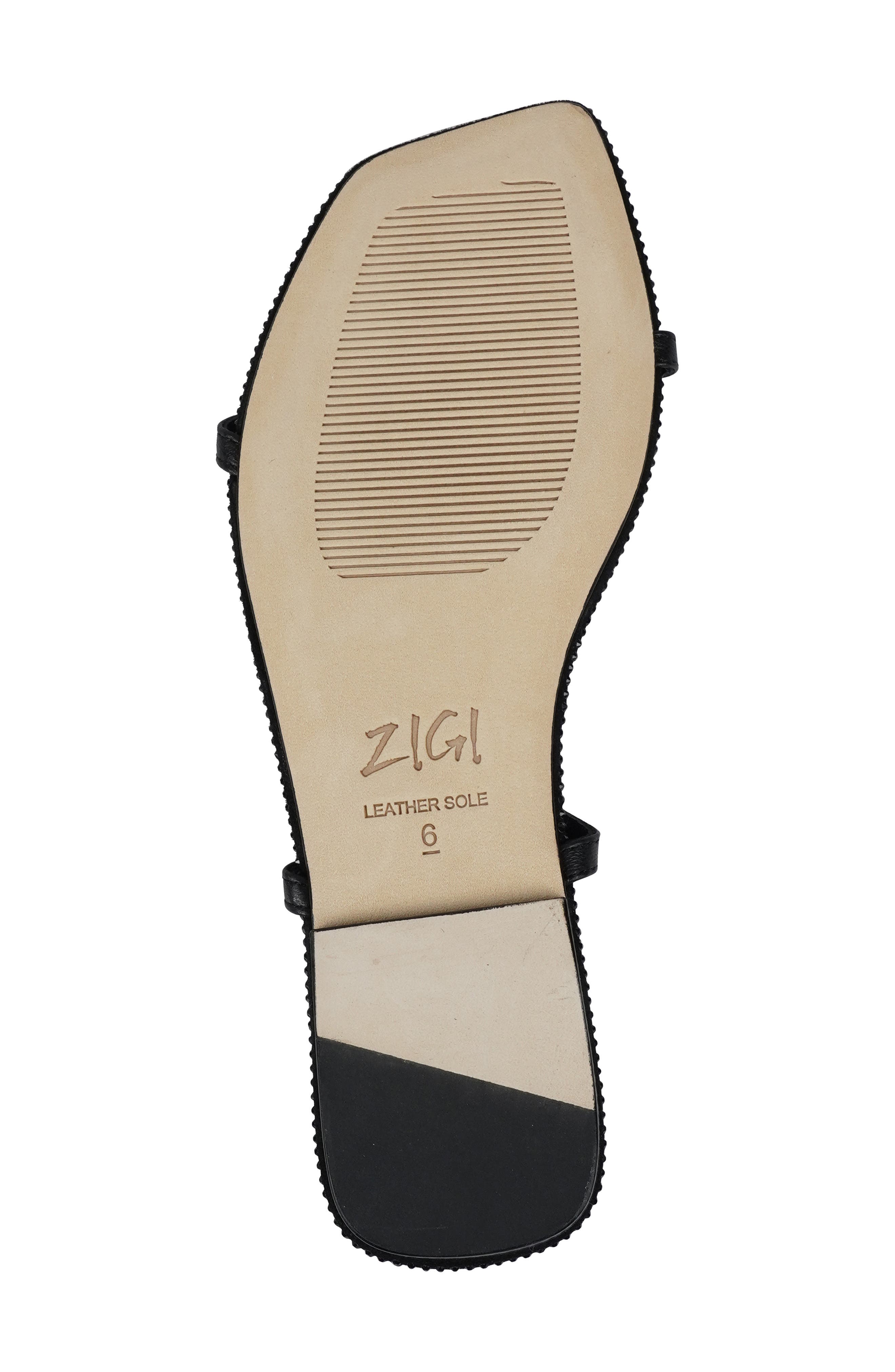 ZIGI Two-Strap Sandal, Alternate, color, Black Leather