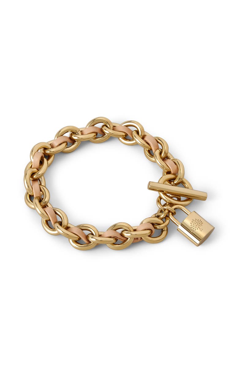 Mulberry Lily Leather Chain Bracelet Medium, Main, color, Crumpet