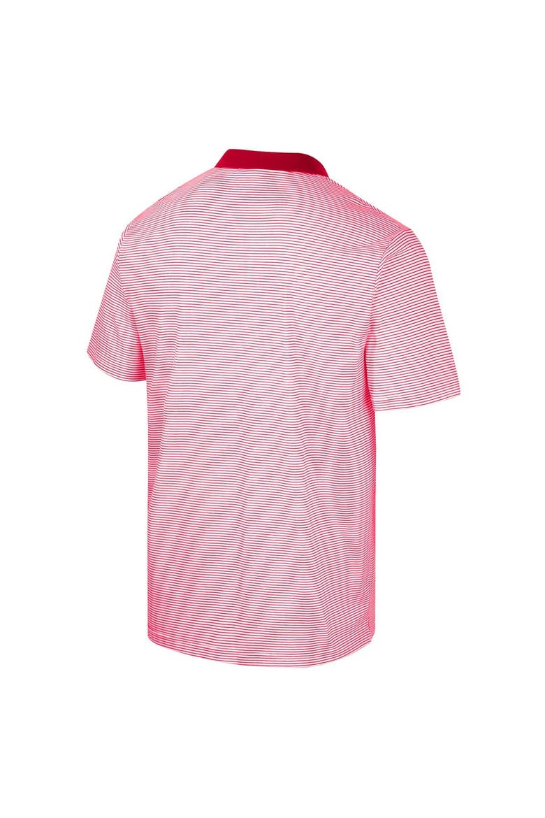 Men's Colosseum White/Red Maryland Terrapins Print Stripe Polo, Alternate, color, White