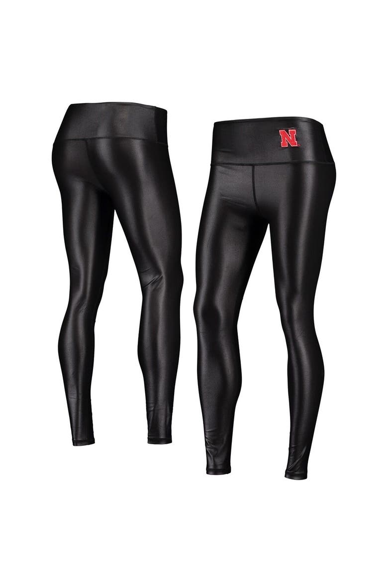 Women's ZooZatz Black Nebraska Huskers Shine Liquid Leggings, Main, color, Black