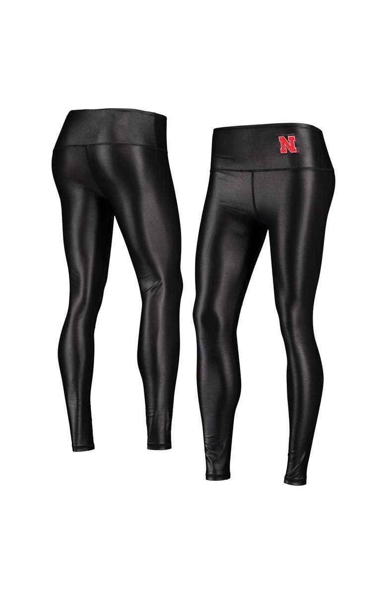 ZOOZATZ Women's ZooZatz Black Nebraska Huskers Shine Liquid Leggings, Main, color, 