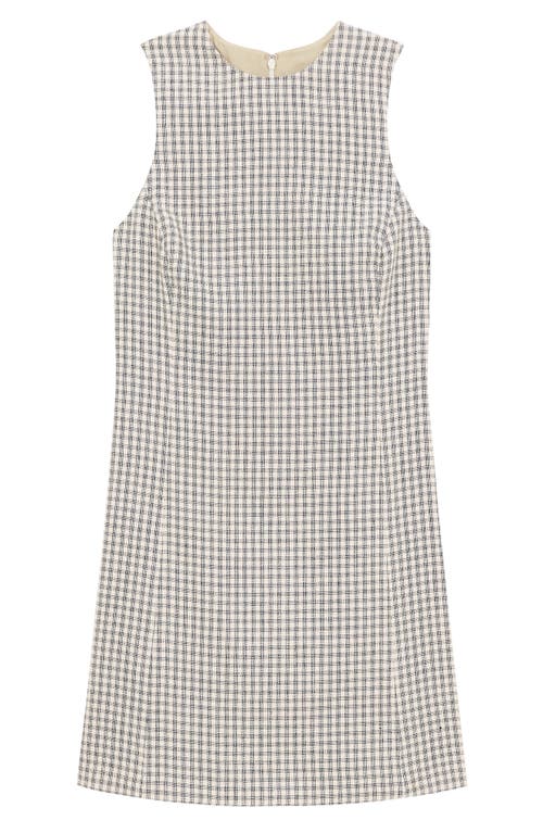 Theory Womens Check-print Sleeveless Linen-blend Midi Dress Cream Multi In Cream Multi