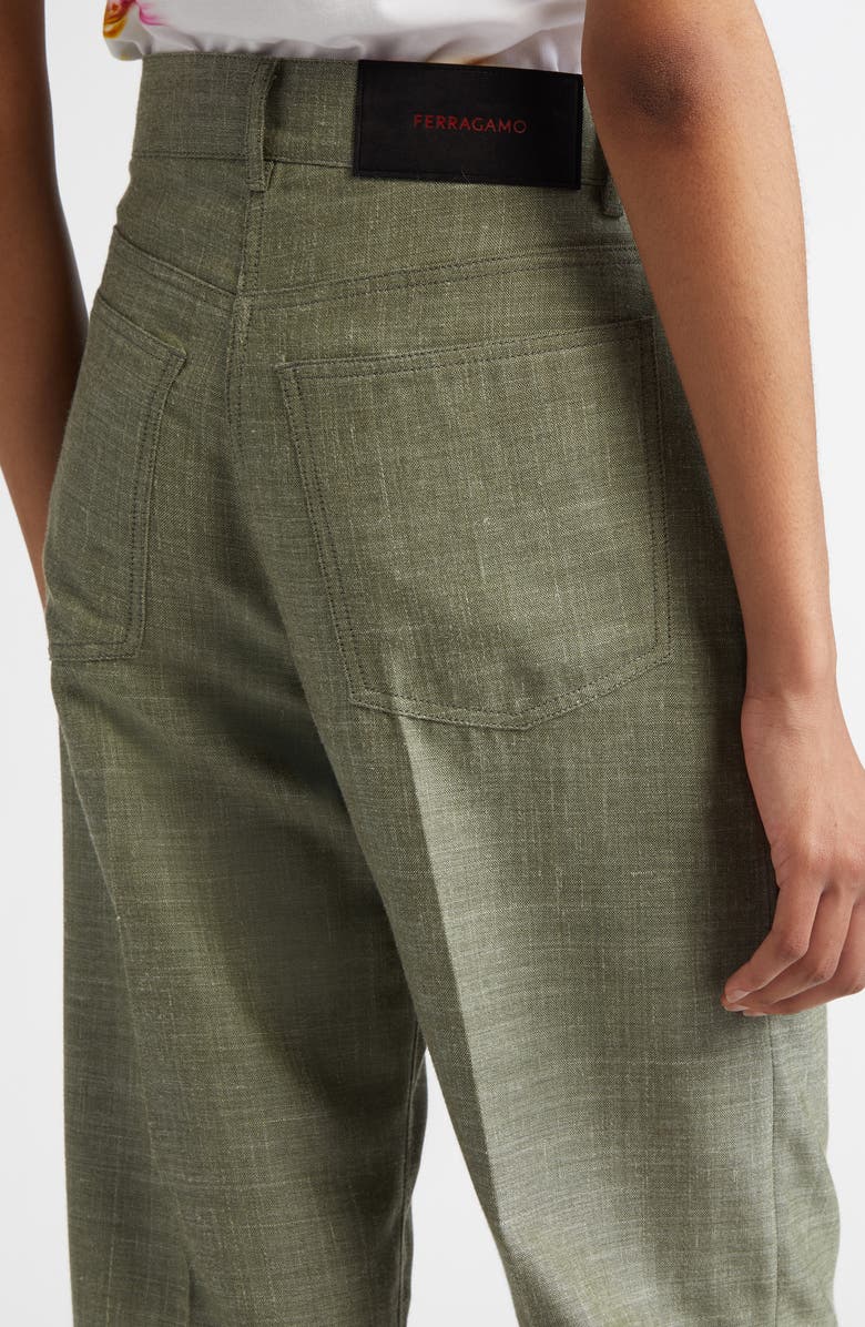 FERRAGAMO Straight Leg Virgin Wool & Silk Blend Pants, Alternate, color, 