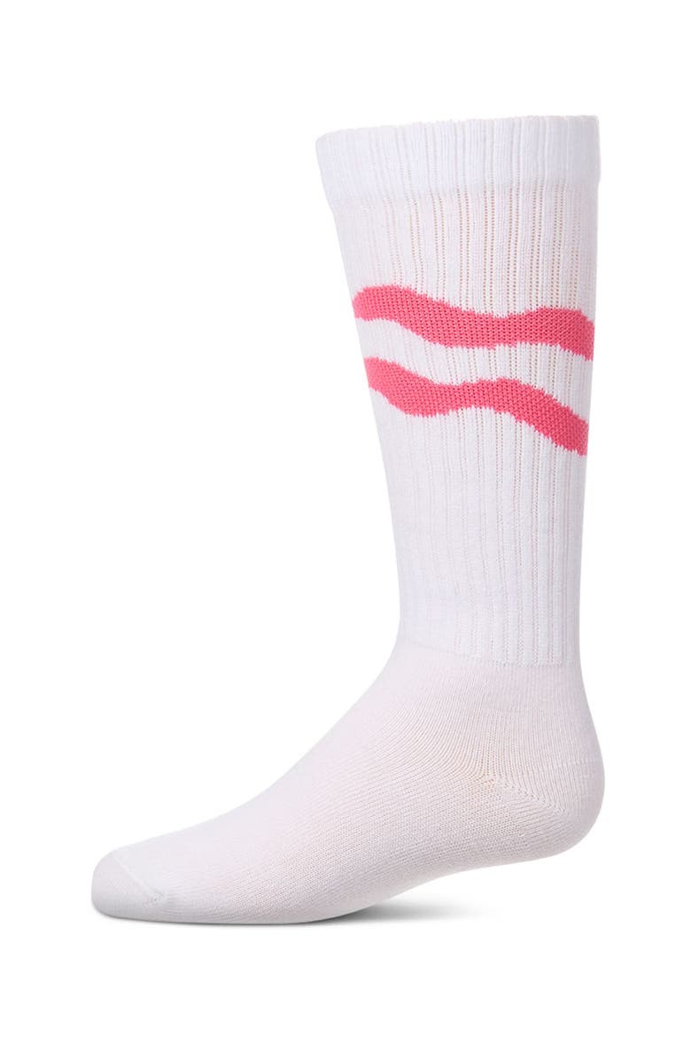 Double Wave Ribbed Knee High Sock, Main, color, Magenta