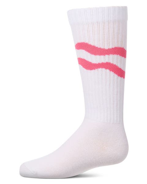 Double Wave Ribbed Knee High Sock