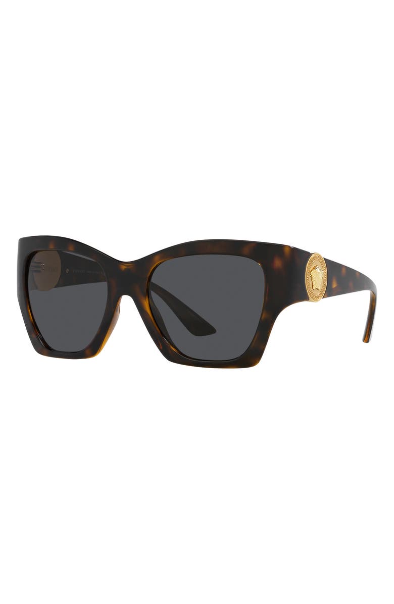 Versace 55mm Square Sunglasses, Alternate, color, Havana